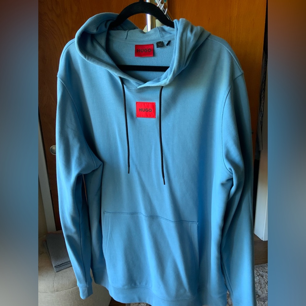 HUGO Light Blue Men's Hoodie XXL